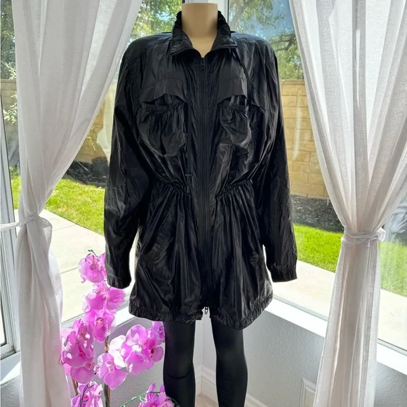 BLANKNYC Black Matte Funnel Neck Windbreaker Jacket Size L Large NWOT - Picture 5 of 16